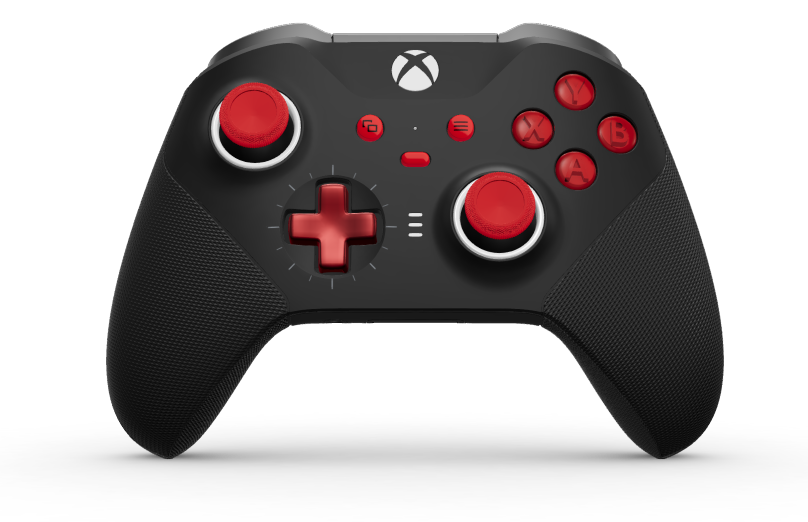 Xbox Elite Wireless Controller Series 2 - Core - Corps: Carbon Black + poignées caoutchoutées, BMD: Plus, Pulse Red (métal), Arrière: Carbon Black + poignées caoutchoutées