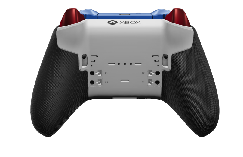 Xbox Elite Wireless Controller Series 2 - Core - Corps: Robot White + poignées caoutchoutées, BMD: À facettes, Pulse Red (métal), Arrière: Robot White + poignées caoutchoutées