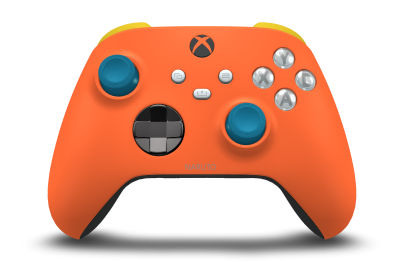 Xbox Wireless Controller - Body: Zest Orange, D-Pads: Carbon Black (Metallic), Thumbsticks: Mineral Blue