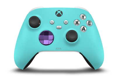 Xbox Wireless Controller - Corps: Glacier Blue, BMD: Astral Purple (métallique), Joysticks: Carbon Black