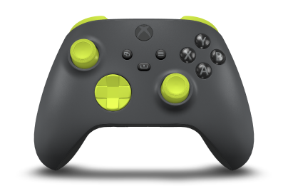Xbox Wireless Controller - Framsida: Storm Grey, Styrknappar: Citrongul, Styrspakar: Citrongul
