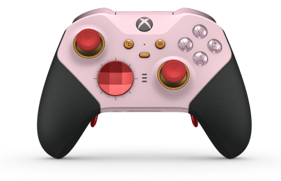 Xbox Elite 無線控制器 Series 2 - Core - Body: Soft Pink + Rubberized Grips, D-pad: Facet, Pulse Red (Metal), Back: Soft Pink + Rubberized Grips