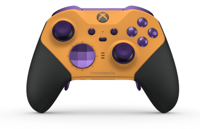 Xbox Elite Wireless Controller Series 2 - Core - Body: Soft Orange + Rubberized Grips, D-pad: Facet, Astral Purple (Metal), Back: Soft Orange + Rubberized Grips