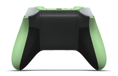 Controller with Soft Green body, Robot White D-pad, and Soft Green thumbsticks - back view