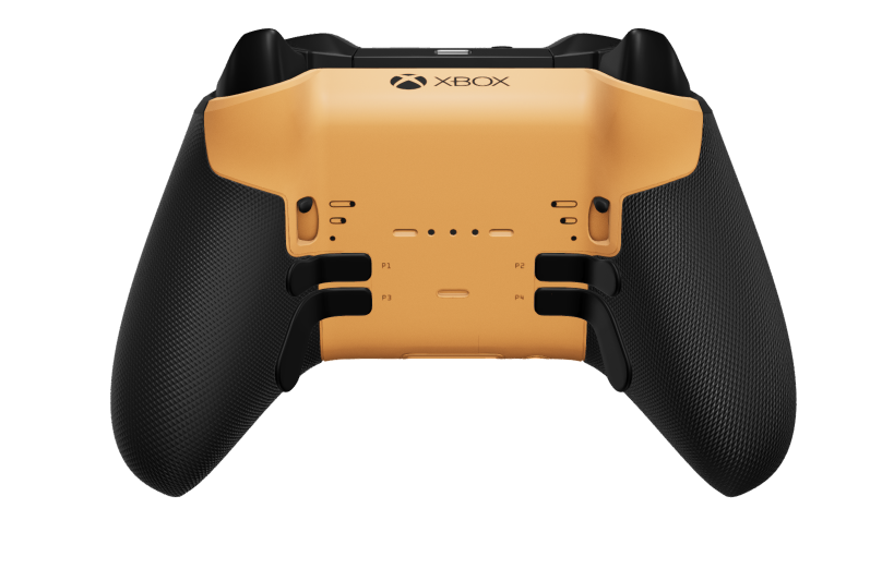 Xbox Elite Wireless Controller Series 2 - Core - Behuizing voorzijde: Zacht oranje + rubberen handvatten, D-pad: Cross, Carbon Black (Metal), Behuizing achterzijde: Zacht oranje + rubberen handvatten