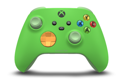 Controller Wireless per Xbox - Body: Velocity Green, D-Pads: Soft Orange, Thumbsticks: Soft Green