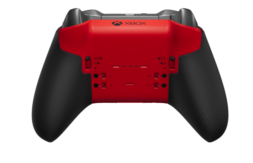 Xbox Elite Wireless Controller Series 2 - Core - Behuizing voorzijde: Pulsrood + rubberen handvatten, D-pad: Facet, Storm Gray (Metal), Behuizing achterzijde: Pulsrood + rubberen handvatten