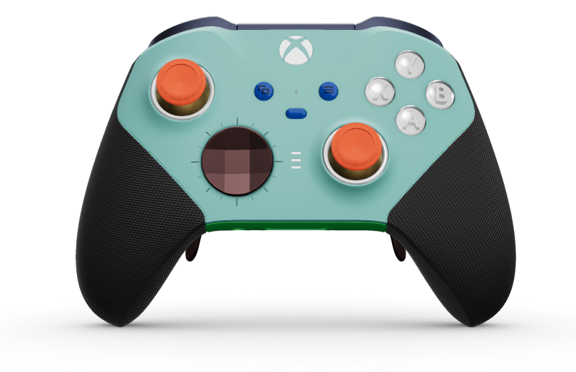 Xbox Elite Wireless Controller Series 2 - Core - Body: Glacier Blue + Rubberized Grips, D-pad: Facet, Garnet Red (Metal), Back: Velocity Green + Rubberized Grips