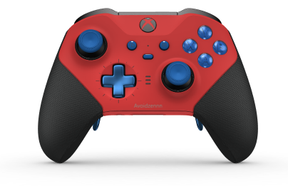 Xbox Elite Wireless Controller Series 2 - Core - Body: Pulse Red + Rubberized Grips, D-pad: Cross, Photon Blue (Metal), Back: Pulse Red + Rubberized Grips