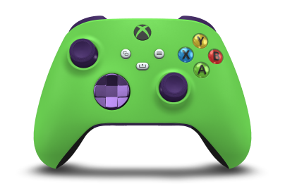 Xbox Wireless Controller - Framsida: Velocity-grön, Styrknappar: Rymdlila (metallic), Styrspakar: Rymdlila