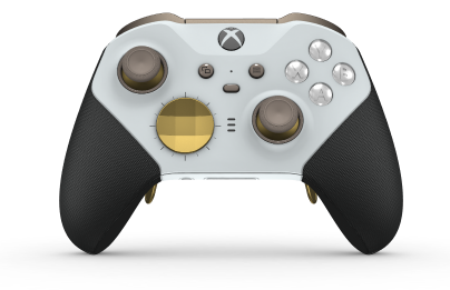 Trådløs Xbox Elite-kontroller Series 2 – Core - Body: Robot White + Rubberized Grips, D-pad: Facet, Gold Matte (Metal), Back: Robot White + Rubberized Grips