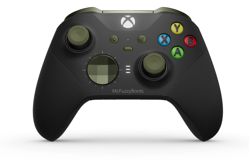 Xbox Elite Wireless Controller Series 2 - Core - Behuizing voorzijde: Carbonzwart + rubberen handvatten, D-pad: Gefacetteerd, nachtelijk groen (metaal), Behuizing achterzijde: Carbonzwart + rubberen handvatten