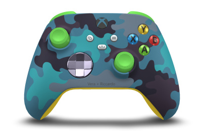 Controller Wireless per Xbox - Body: Mineral Camo, D-Pads: Soft Purple (Metallic), Thumbsticks: Velocity Green