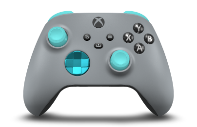 Xbox Wireless Controller - Body: Ash Gray, D-Pads: Dragonfly Blue (Metallic), Thumbsticks: Glacier Blue
