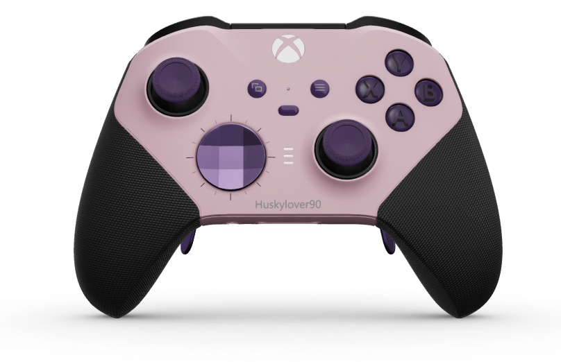 Xbox Elite Wireless Controller Series 2 - Core - Body: Soft Pink + Rubberized Grips, D-pad: Faceted, Astral Purple (Metal), Back: Soft Pink + Rubberized Grips