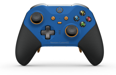 Xbox Elite ワイヤレスコントローラー シリーズ 2 - Core - Body: Shock Blue + Rubberised Grips, D-pad: Cross, Storm Grey (Metal), Back: Shock Blue + Rubberised Grips