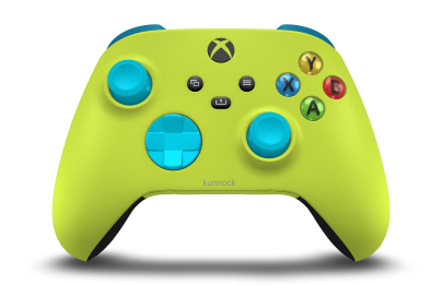 Xbox Wireless Controller - Corps: Electric Volt, BMD: Dragonfly Blue, Joysticks: Dragonfly Blue