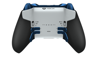 Xbox Elite Wireless Controller Series 2 - Core - Corps: Robot White + Rubberized Grips, BMD: Facette, Photon Blue (métal), Arrière: Robot White + Rubberized Grips