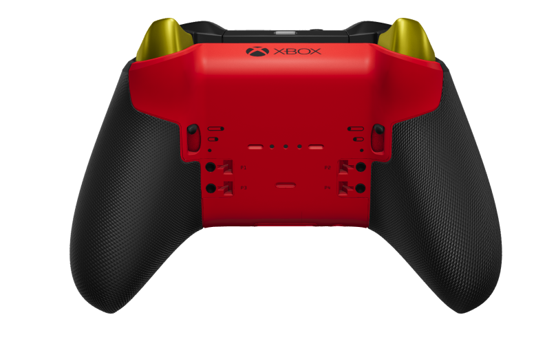 Xbox Elite Wireless Controller Series 2 - Core - Behuizing voorzijde: Pulsrood + rubberen handvatten, D-pad: Gefacetteerd, carbonzwart (metaal), Behuizing achterzijde: Pulsrood + rubberen handvatten