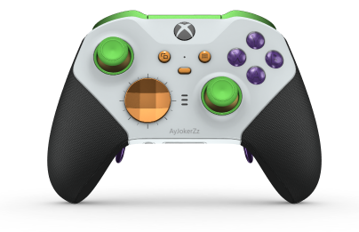 Xbox Elite Wireless Controller Series 2 – Core - Framsida: Robot White + gummerat grepp, Styrknapp: Facett, Ljusorange (Metall), Baksida: Robot White + gummerat grepp