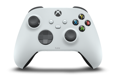 Controller with Robot White body, Storm Grey D-pad, and Storm Grey thumbsticks - front view