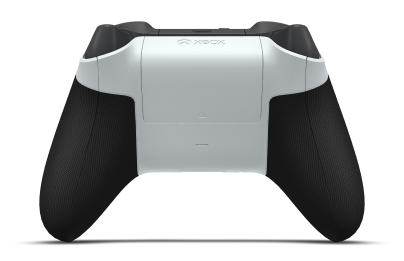 Controller with Robot White body, Storm Grey D-pad, and Storm Grey thumbsticks - back view