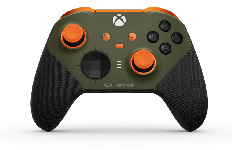 Xbox Elite Wireless Controller Series 2 – Core - Text: Nocturnal Green + gummierte Griffe, D-Pad: Facettiert, Carbon Black (Metall), Zurück: Nocturnal Green + gummierte Griffe