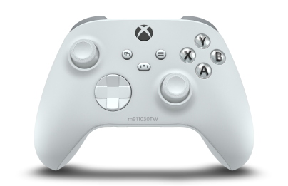 Controller with Robot White body, Robot White D-pad, and Robot White thumbsticks - front view