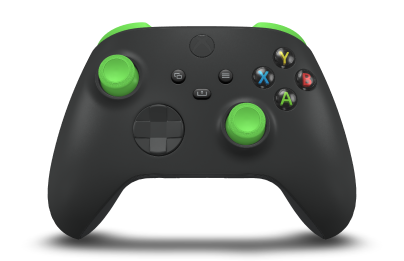Xbox ワイヤレス コントローラー - Body: Carbon Black, D-Pads: Carbon Black, Thumbsticks: Velocity Green
