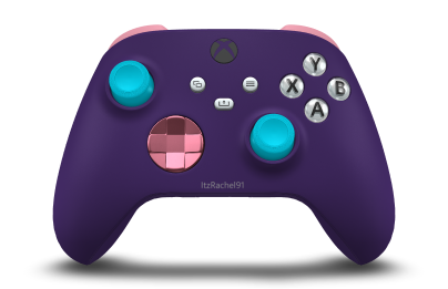 Xbox Wireless Controller - Body: Astral Purple, D-Pads: Retro Pink (Metallic), Thumbsticks: Dragonfly Blue