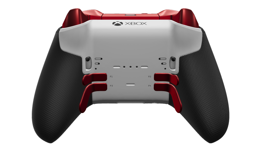 Xbox Elite Wireless Controller Series 2 - Core - Behuizing voorzijde: Robotwit + rubberen handvatten, D-pad: Gefacetteerd, pulsrood (metaal), Behuizing achterzijde: Robotwit + rubberen handvatten