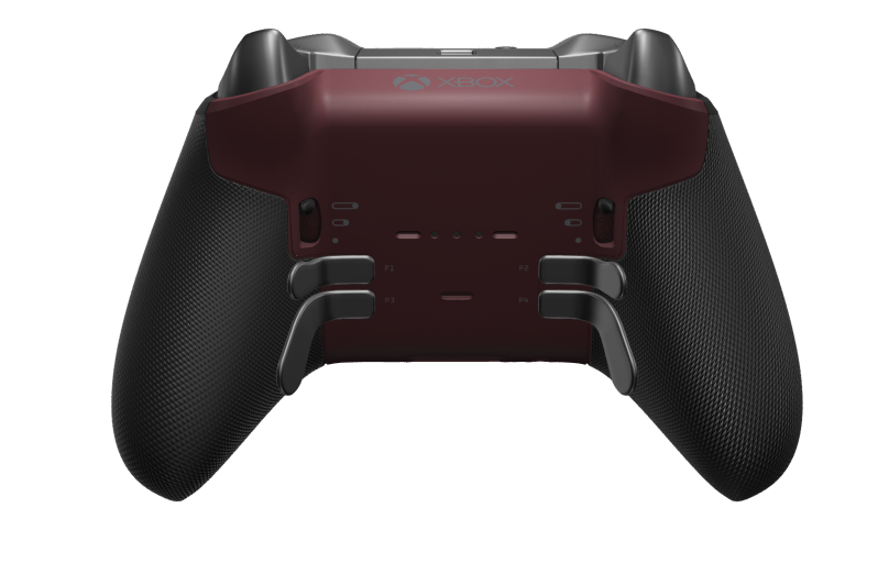 Xbox Elite 무선 컨트롤러 Series 2 - 코어 - Cuerpo: Rojo granate + Agarres texturizados, Cruceta: Cruz, gris tormenta (metálico), Atrás: Rojo granate + Agarres texturizados