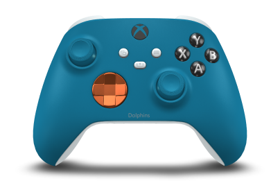 Xbox Wireless Controller - Body: Mineral Blue, D-Pads: Zest Orange (Metallic), Thumbsticks: Mineral Blue