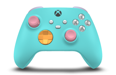 Xbox Wireless Controller - Body: Glacier Blue, D-Pads: Soft Orange, Thumbsticks: Retro Pink