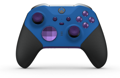 Xbox Elite Wireless Controller Series 2 - Core - Corpo: Shock Blue + Rubberized Grips, Botão Direcional: Faceta, Roxo Astral (Metal), Traseira: Astral Purple + Rubberized Grips