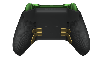 Xbox Elite ワイヤレスコントローラー シリーズ 2 - Core - Behuizing voorzijde: Carbonzwart + rubberen handvatten, D-pad: Cross, Velocity Green (Metal), Behuizing achterzijde: Carbonzwart + rubberen handvatten