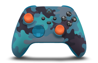 Xbox Wireless Controller - Body: Mineral Camo, D-Pads: Mineral Blue, Thumbsticks: Zest Orange