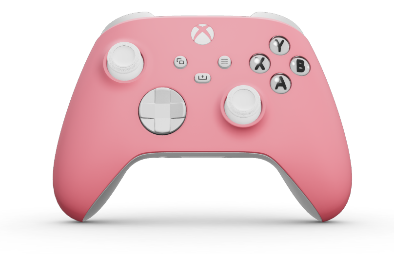 Xbox Wireless Controller - 몸체: 레트로 핑크, 방향 패드: 로봇 화이트, 엄지스틱: 로봇 화이트