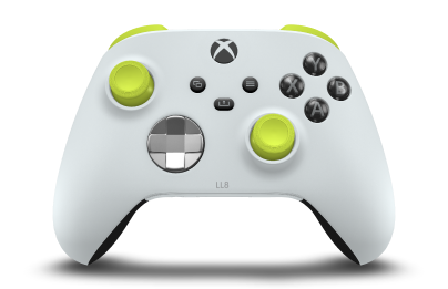 Xbox Wireless Controller - Body: Robot White, D-Pads: Bright Silver (Metallic), Thumbsticks: Electric Volt