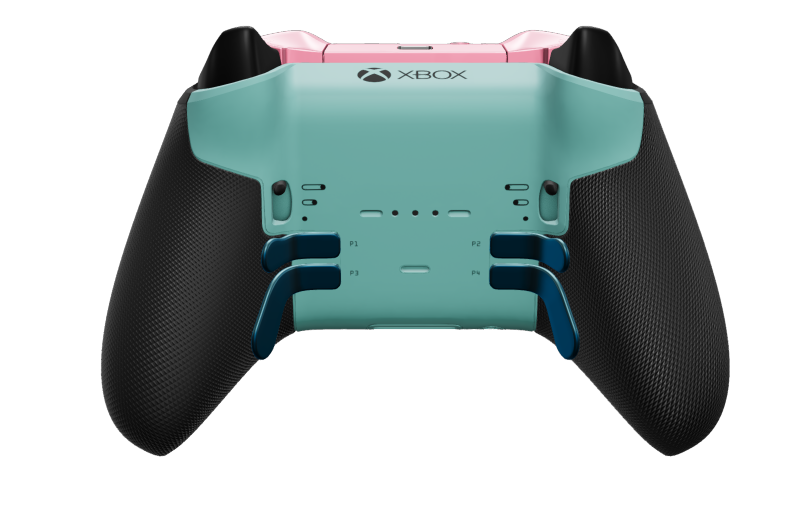 Xbox Elite Wireless Controller Series 2 - Core - Corps: Glacier Blue + poignées caoutchoutées, BMD: À facettes, Photon Blue (métal), Arrière: Glacier Blue + poignées caoutchoutées