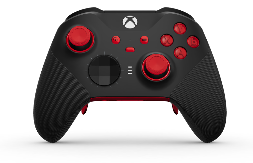 Xbox Elite Wireless Controller Series 2 - Core - Body: Carbon Black + Rubberized Grips, D-pad: Faceted, Carbon Black (Metal), Back: Pulse Red + Rubberized Grips