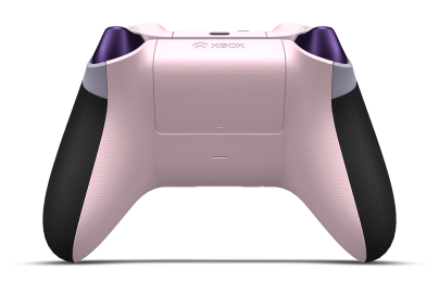 控制器配備 柔和紫 機身、柔和粉紅 (金屬) 方向鍵和 柔和粉紅 搖桿 - 背面