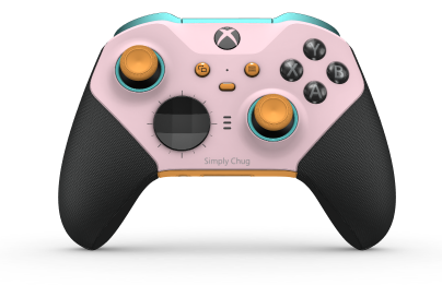 Xbox Elite Wireless Controller Series 2 - Core - Behuizing voorzijde: Zacht roze + rubberen handvatten, D-pad: Facet, Carbon Black (Metal), Behuizing achterzijde: Zacht oranje + rubberen handvatten