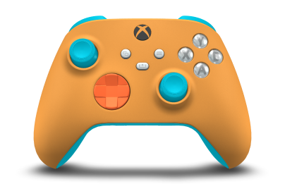 Xbox Wireless Controller - Cuerpo: Naranja suave, Crucetas: Naranja intenso, Palancas de mando: Azul dragón