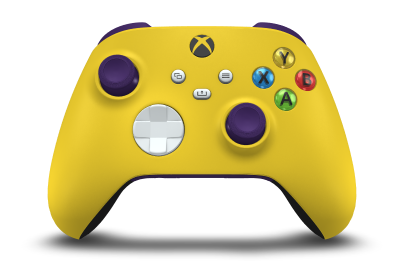 Xbox Wireless Controller - Hoofdtekst: Lighting Yellow, D-Pads: Robotwit, Duimsticks: Astralpaars