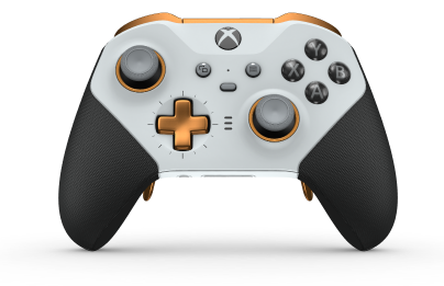 Xbox Elite Wireless Controller Series 2 - Core - Body: Robot White + Rubberized Grips, D-pad: Cross, Soft Orange (Metal), Back: Robot White + Rubberized Grips