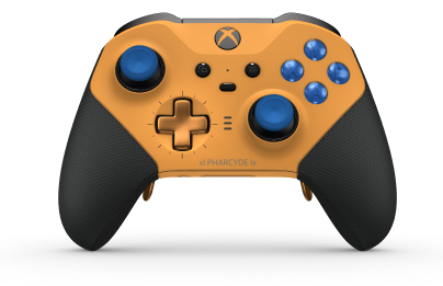 Xbox Elite Wireless Controller Series 2 - Core - Corps: Soft Orange + Rubberized Grips, BMD: Plus, Soft Orange (métal), Arrière: Soft Orange + Rubberized Grips
