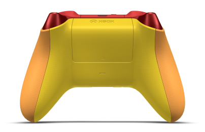 Controller with Soft Orange body, Zest Orange (Metallic) D-pad, and Zest Orange thumbsticks - back view