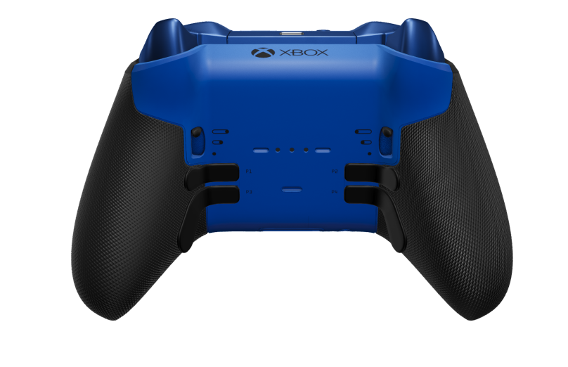 Xbox Elite Wireless Controller Series 2 – Core - Behuizing voorzijde: Shockblauw + rubberen handvatten, D-pad: Facet, Carbon Black (Metal), Behuizing achterzijde: Shockblauw + rubberen handvatten