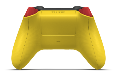 Controller with Lighting Yellow body, Lighting Yellow D-pad, and Pulse Red thumbsticks - back view